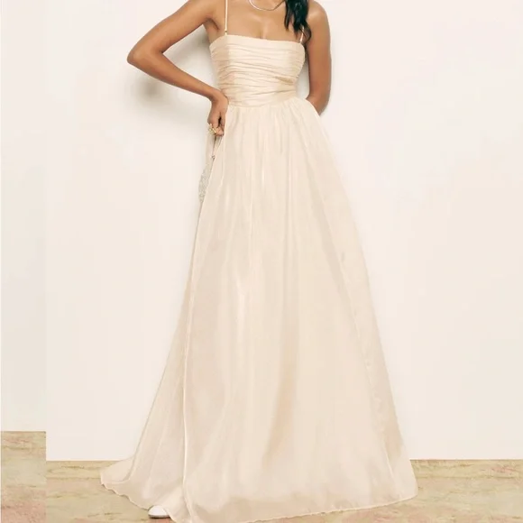 Reformation unused Kastoria Dress cream dress size 8 - Picture 6 of 7